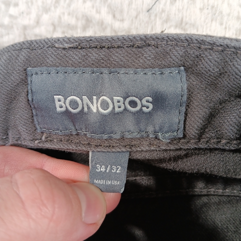 Bonobos Jeans Mens 34x32 (32x30) Gray Travel Jean Slim Straight Stretch - Picture 2 of 15